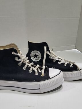 Converse Chuck Taylor All Star Lift High Top Sneakers Black White 560845F Women